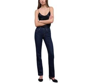 Staud Straight Blue Teddy Denim Jeans Size 27
